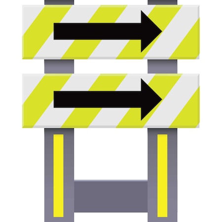 Vestil Folding Barricade, Corrugated Plastic, 36.75 Height, 16 Length, 3, Vibrant Yellow FSB-3832-VYL-027